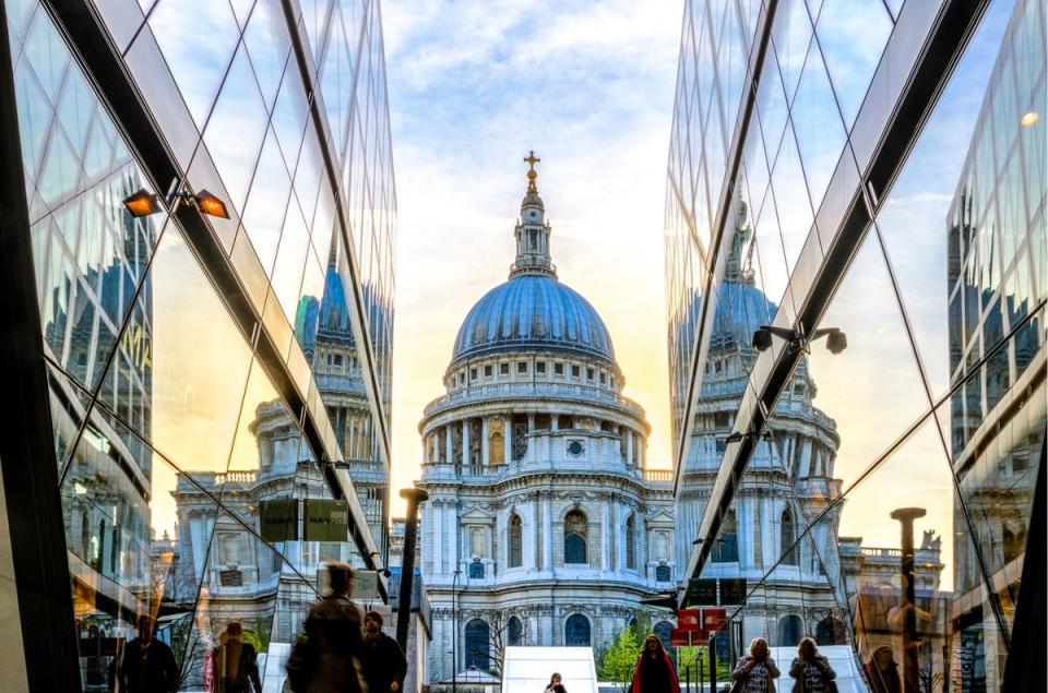 The big screen action is backdropped by St Paul’s Cathedral (Getty Images)