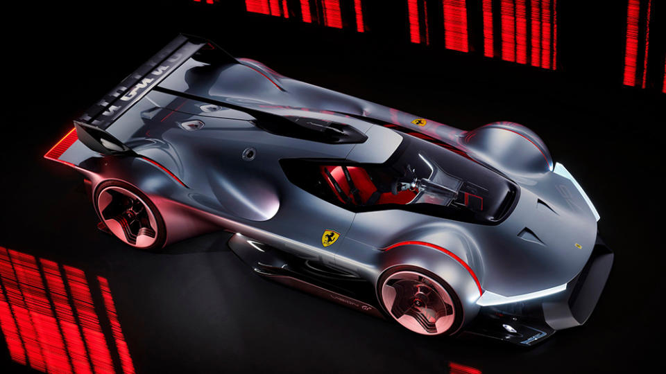 The Ferrari Vision Gran Turismo from above