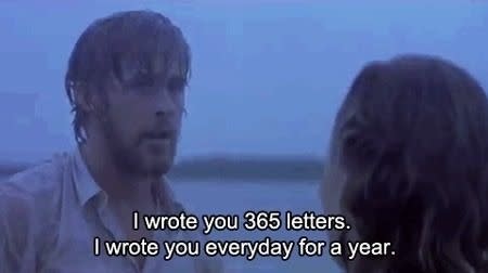 Ryan Gosling in "The Notebook"