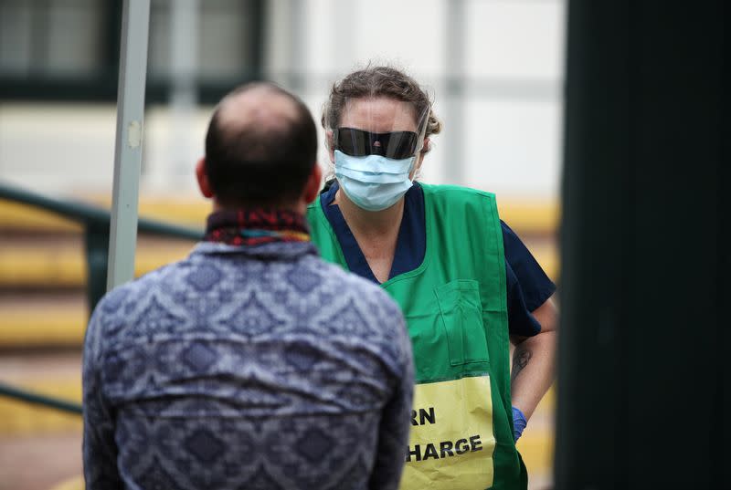 A pop-up clinic begins testing for the coronavirus disease (COVID-19) at Bondi Beach, Sydney