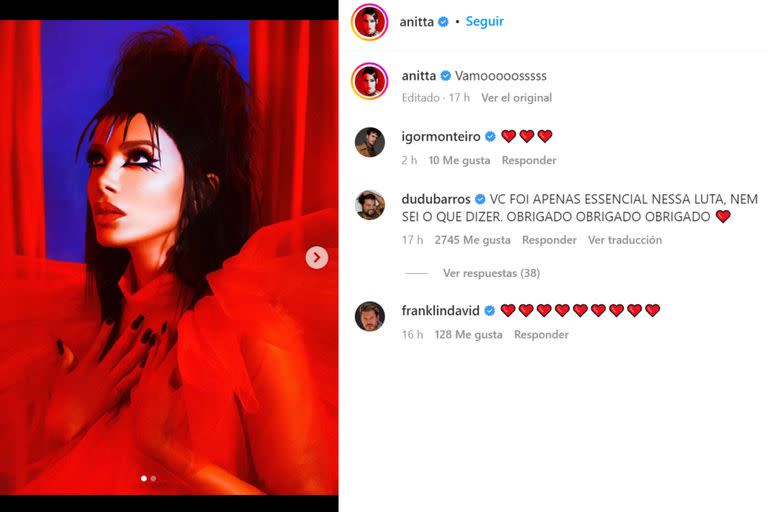 La publicación de Anitta tras el triunfo de Lula da Silva sobre Jair Bolsonaro