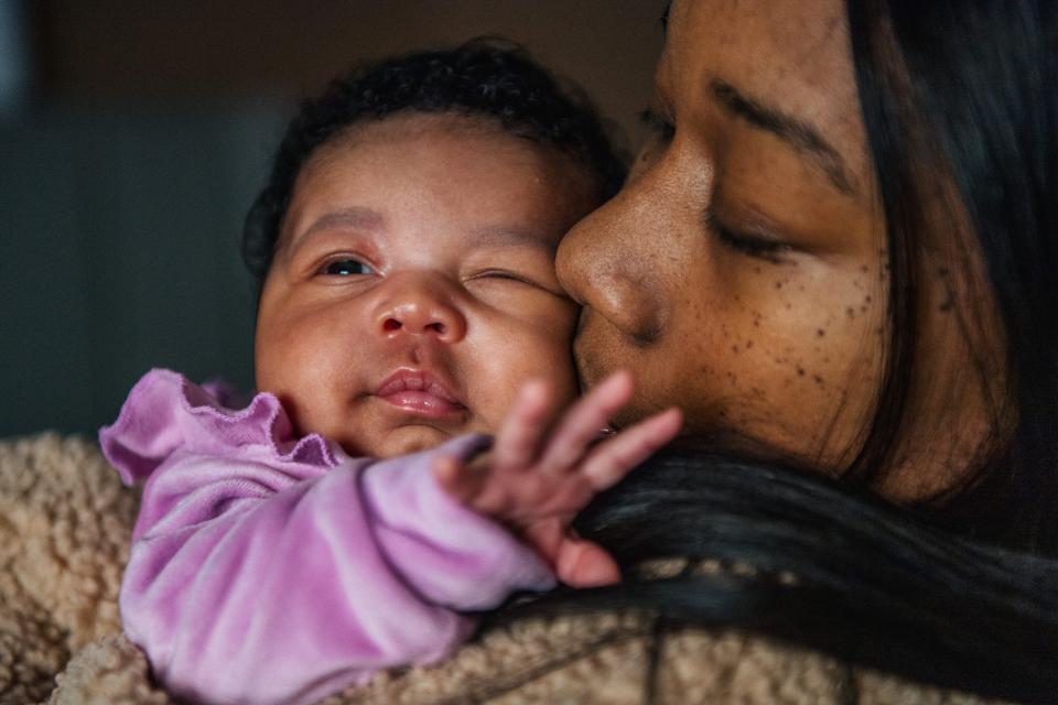 newborn baby and mother