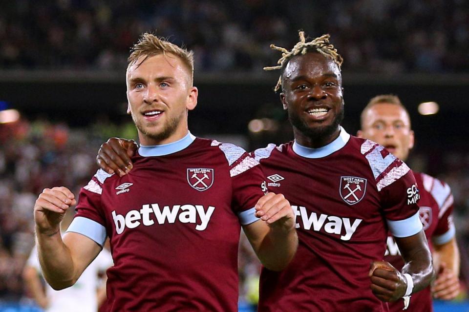 Jarrod Bowen and Maxwel Cornet both scored in West Ham’s win  (PA)