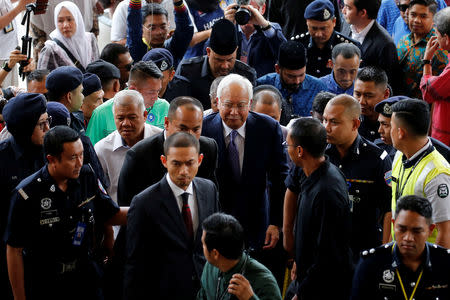Former Malaysia's Prime Minister Najib Razak arrives at Kuala Lumpur High Court in Kuala Lumpur, Malaysia April 3, 2019. REUTERS/Lai Seng Sin