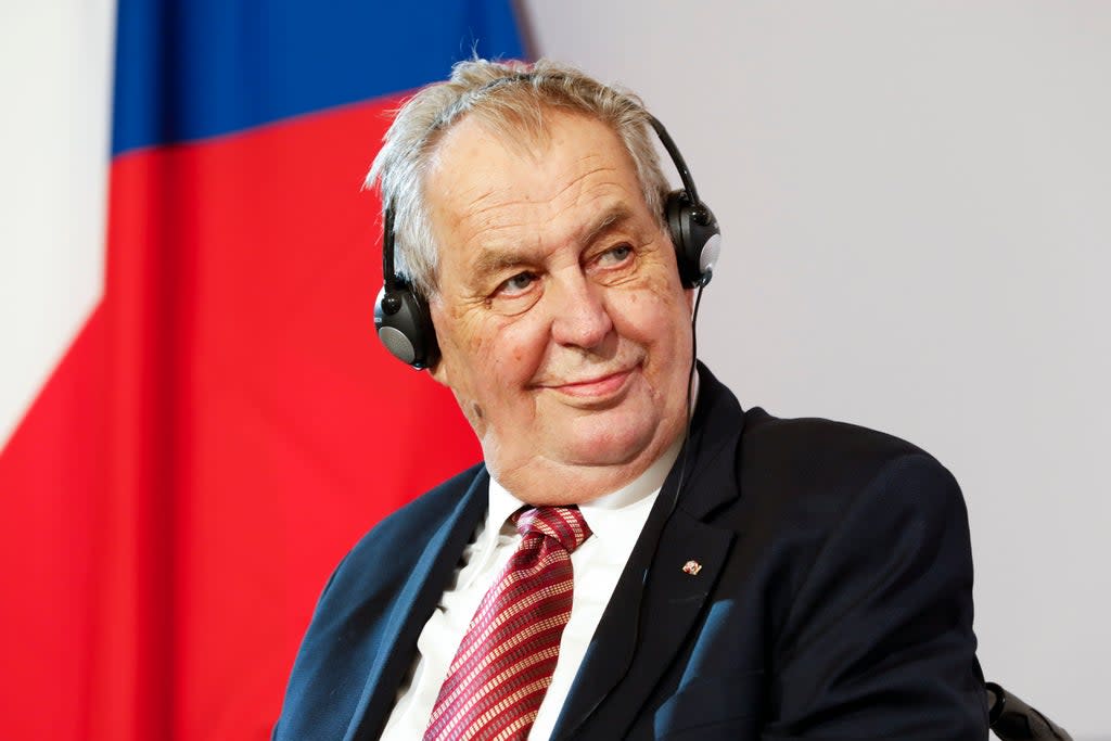 President of the Czech Republic Milos Zeman speaks at a conference in June (AP)