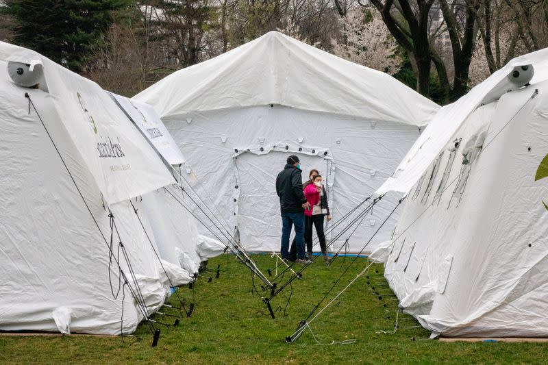 A field hospital in Central Park amid coronavirus outbreak