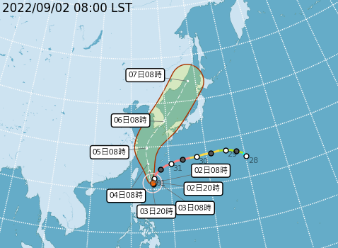 颱風路徑有可能更偏西。（圖／中央氣象局）