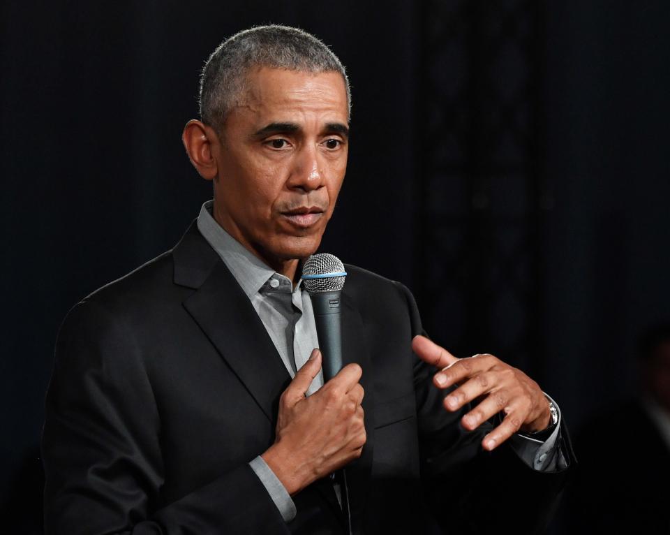 Former U.S. President Barack Obama addresses a townhall talk to discuss, among others, the future of Europe with young people on April 6, 2019 in Berlin. (Photo: JOHN MACDOUGALL via Getty Images)