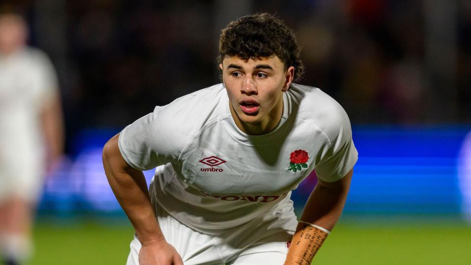 Kane James playing for England under-20s