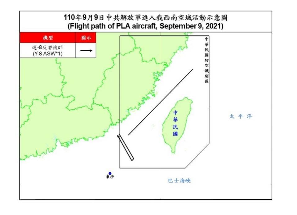 快新聞／中國軍機再擾台！　運8反潛機1架次闖我西南空域遭防空飛彈追監