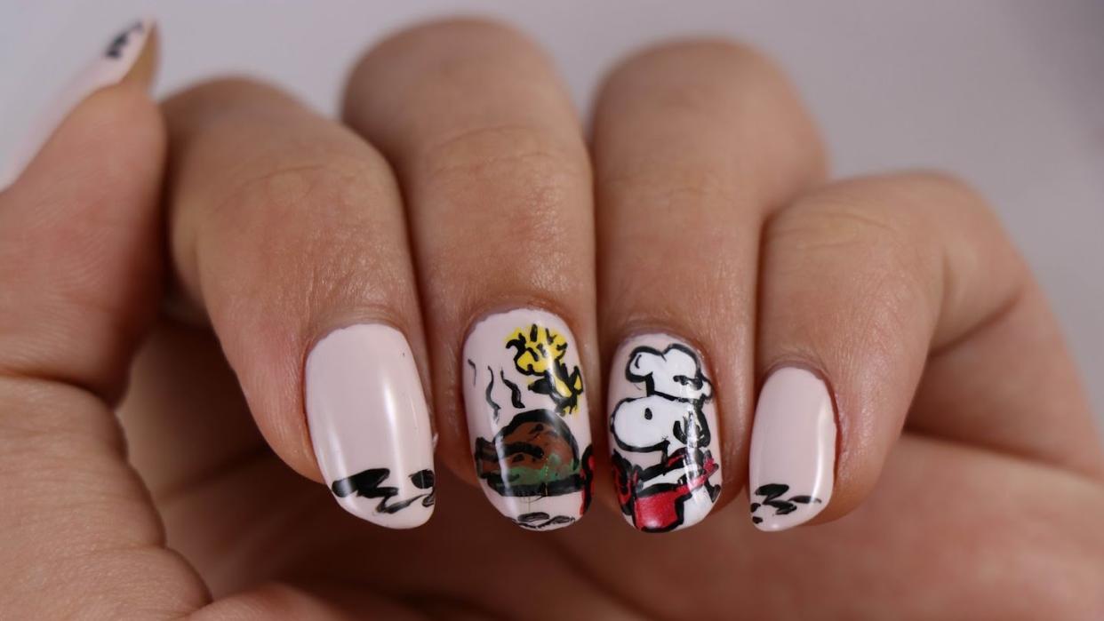 thanksgiving nail designs snoopy