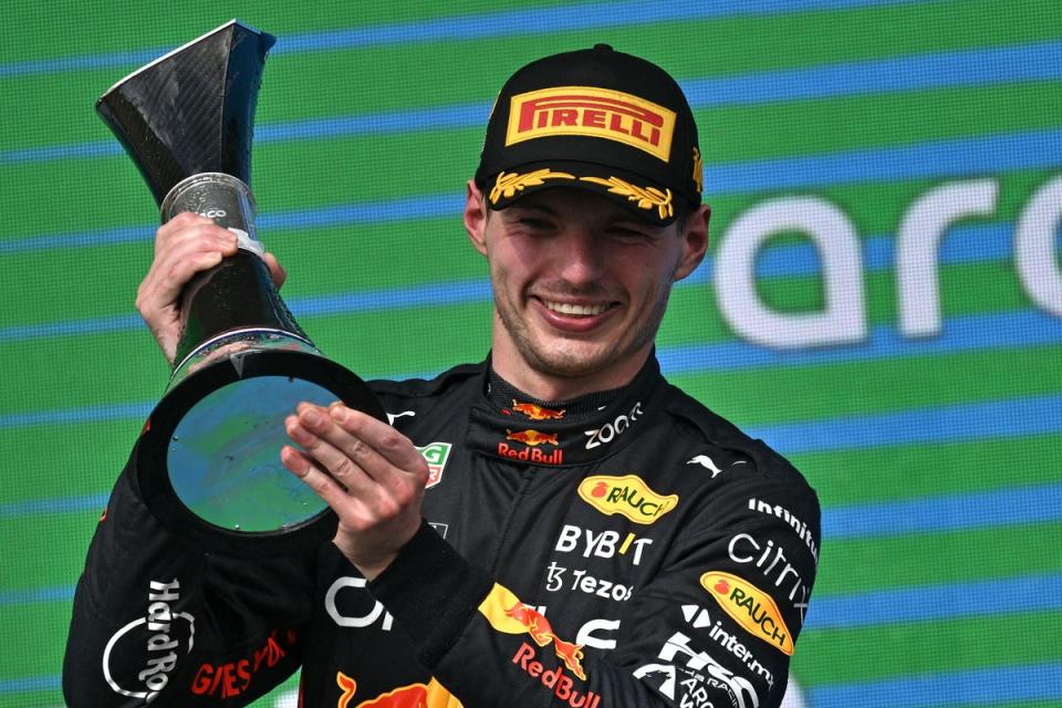 Max Verstappen winning the race in 2022. (AFP via Getty Images)