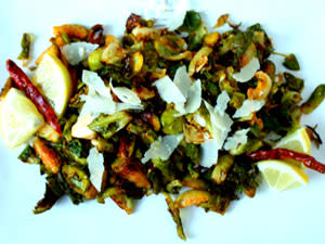 Crispy Roasted Brussels Sprouts with Lemon Pecorino and Chili