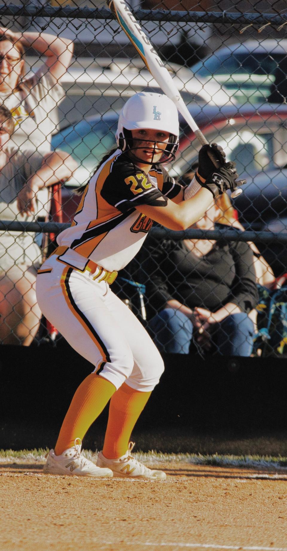 Garfield's Kyndall Hahn at the plate.