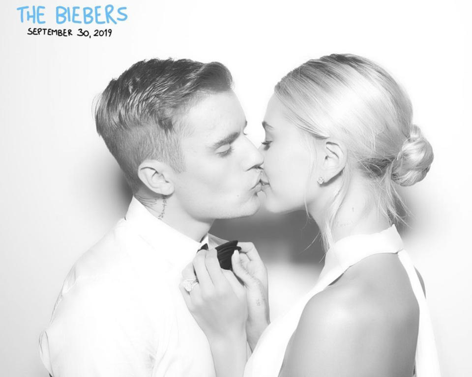 justin bieber hailey baldwin weddng kiss