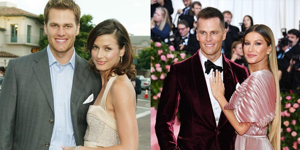 <p>Tom Brady and actress Bridget Moynahan started dating in 2004 and broke up at the end of 2006, when Moynahan was pregnant. Following their split, Brady moved on to supermodel Gisele Bündchen. "Going through that traumatic time of being heartbroken and then being pregnant turned my whole life upside down and inside out and just knocked the wind out of me," Moynahan told <a href="https://www.harpersbazaar.com/celebrity/latest/a27041307/bridget-moynahan-tom-brady-split-scrutiny/" rel="nofollow noopener" target="_blank" data-ylk="slk:Harper's Bazaar in 2008;elm:context_link;itc:0;sec:content-canvas" class="link "><em>Harper's Bazaar </em>in 2008</a>. "But I got so much out of that." The actress keeps her relationship with Brady, as well as their 12-year-old son Jack Moynahan, private, but she has praised the couple's co-parenting efforts. </p><p>Brady and Bündchen went on to marry in 2009 and have two children together. </p>