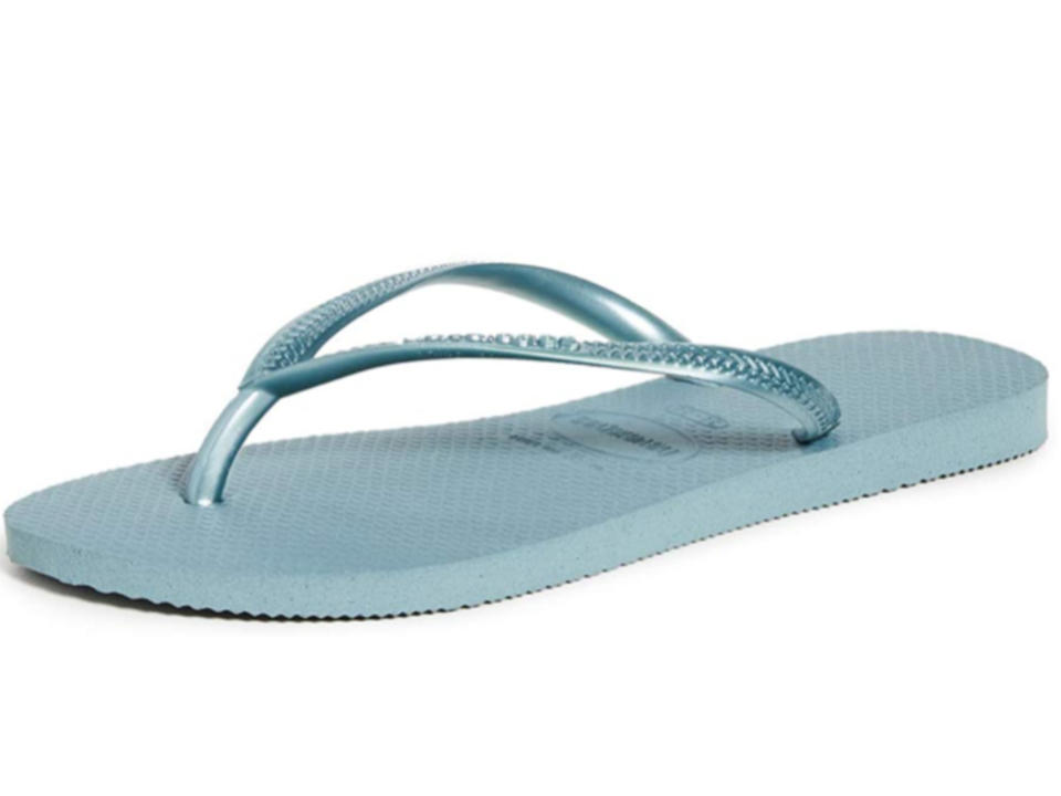 Havaianas Women's Slim Flip Flop Sandal (Silver Blue) 