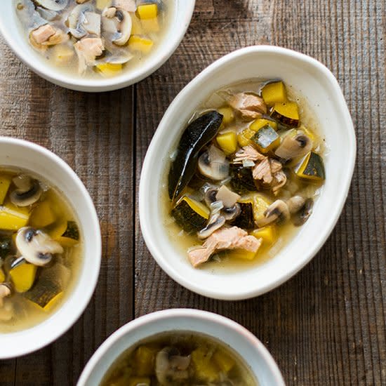 Winter Acorn Squash, Turkey and Mushroom Soup