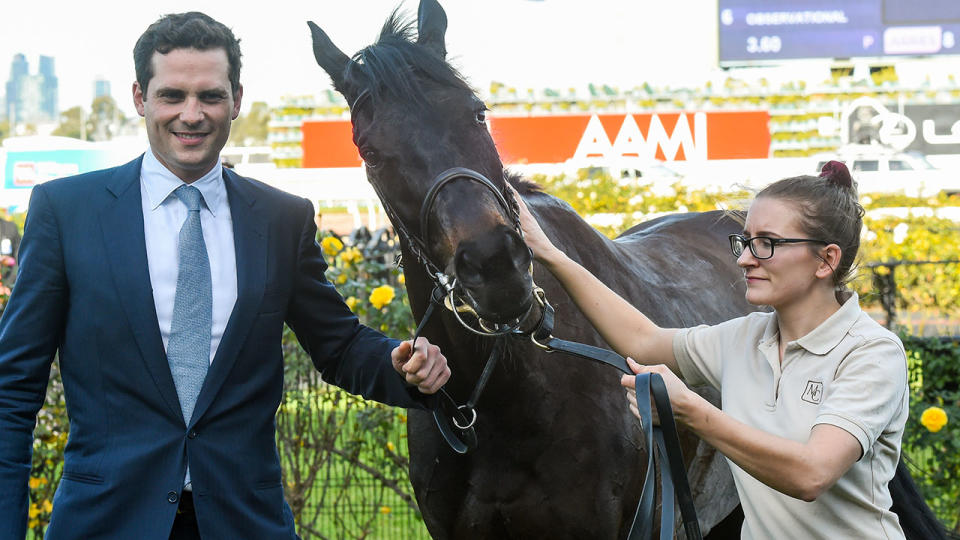 Matt Cumani, pictured here with Future Score after winning the Banjo Paterson Series Final in 2019.