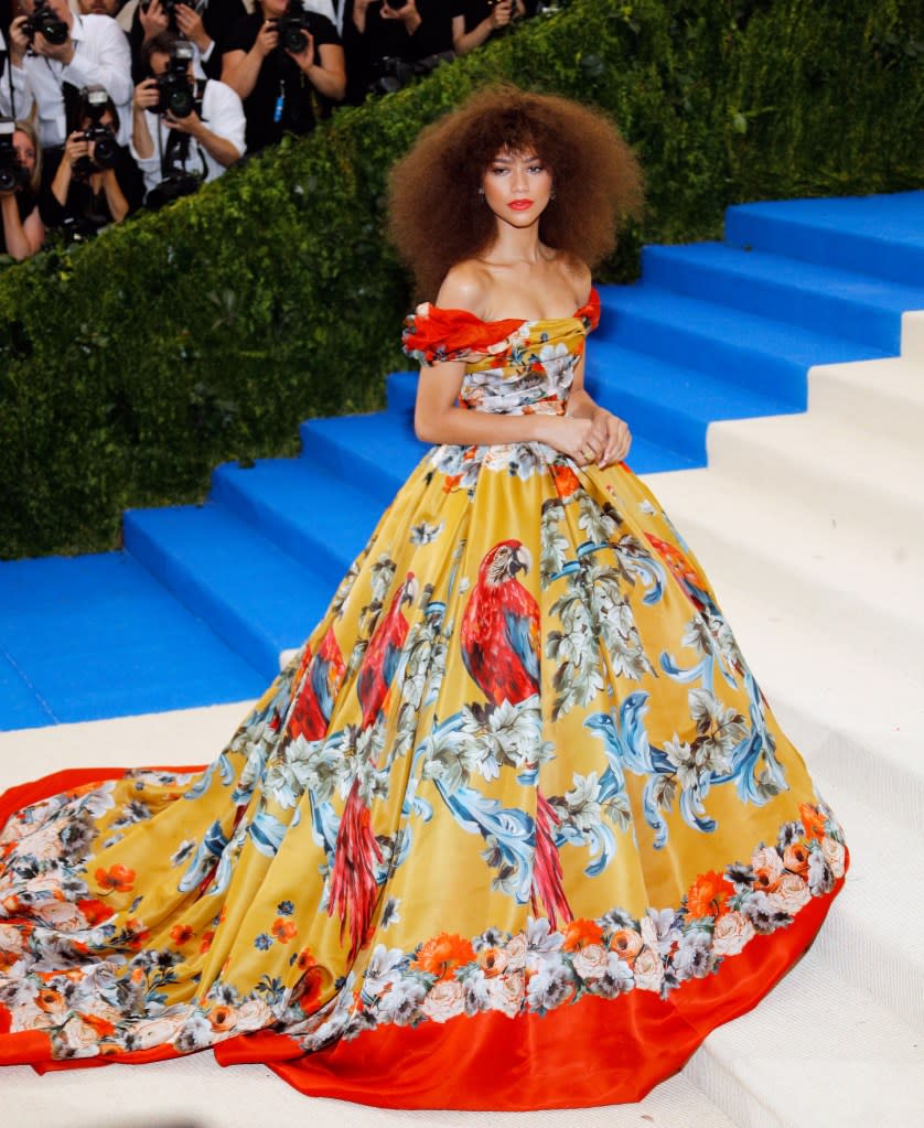 Zendaya, along with Jennifer Lopez, Bad Bunny, Chris Hemsworth and Vogue’s Anna Wintour, will serve as masters of ceremonies during Monday evening’s grand event. FilmMagic