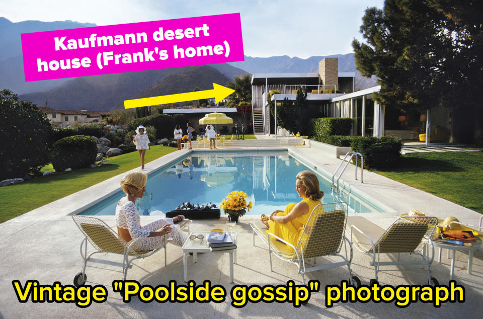 Olivia had “Poolside Gossip,” by photographer Slim Aarons on her wall while she was coming up with Don’t Worry Darling, according to the LA Times. “To have that image on the wall and then be able to crawl inside it felt like that scene in Mary Poppins when they jump into the chalk drawings on the sidewalk,” she said in the interview. 