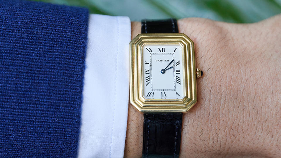 Carbone&#x002019;s vintage Cartier Cristallor watch. - Credit: Jeffery A. Salter