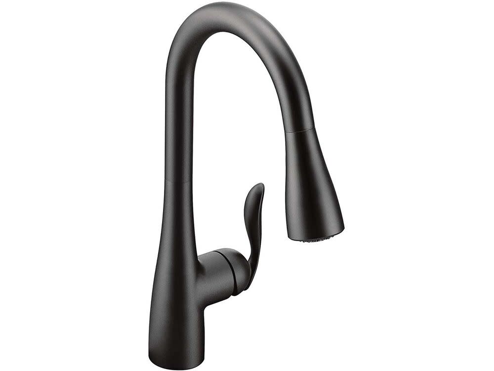 Moen 7594BL Arbor One-Handle Pulldown Kitchen Faucet Featuring Power Boost and Reflex, Matte Black