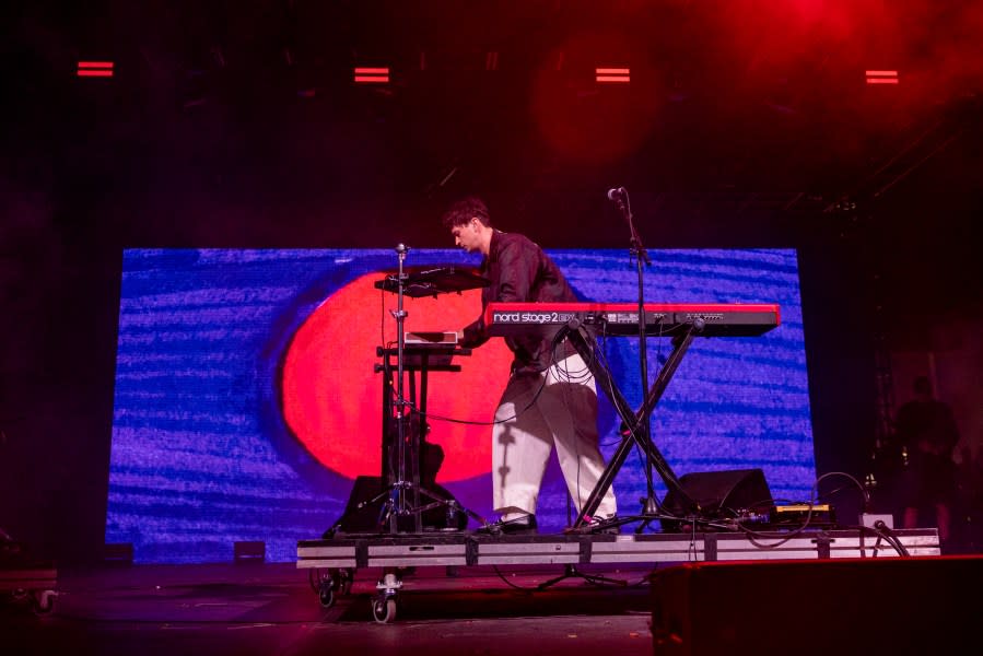 INDIO, CALIFORNIA – APRIL 14: (FOR EDITORIAL USE ONLY) Barry Can’t Swim performs onstage at the 2024 Coachella Valley Music and Arts Festival at Empire Polo Club on April 14, 2024 in Indio, California. (Photo by Emma McIntyre/Getty Images for Coachella)