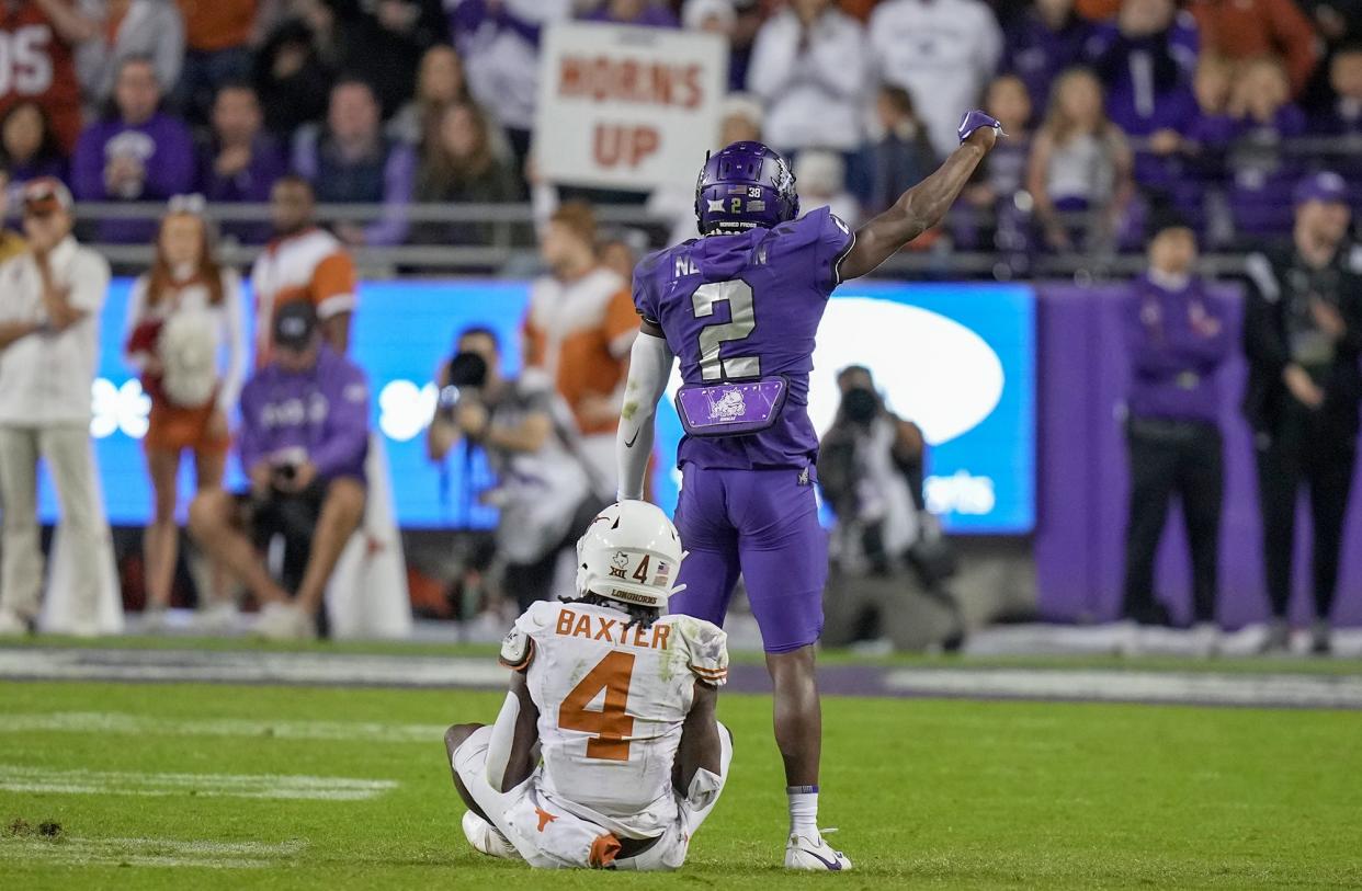 The Bengals drafted TCU defensive back Josh Newton (2) in the fifth round of the 2024 NFL Draft.