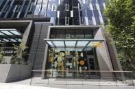 The entrance to Mary's Place, a family homeless shelter located inside an Amazon corporate building on the tech giant's Seattle campus, is shown Wednesday, June 17, 2020. The shelter marks a major civic contribution bestowed by Amazon to the hometown it has rapidly transformed. But the facility also serves as a stark display of haves-and-have-nots, given that some blame Amazon's explosive growth over the past decade for making living in Seattle too costly for a growing number of people. (AP Photo/Ted S. Warren)