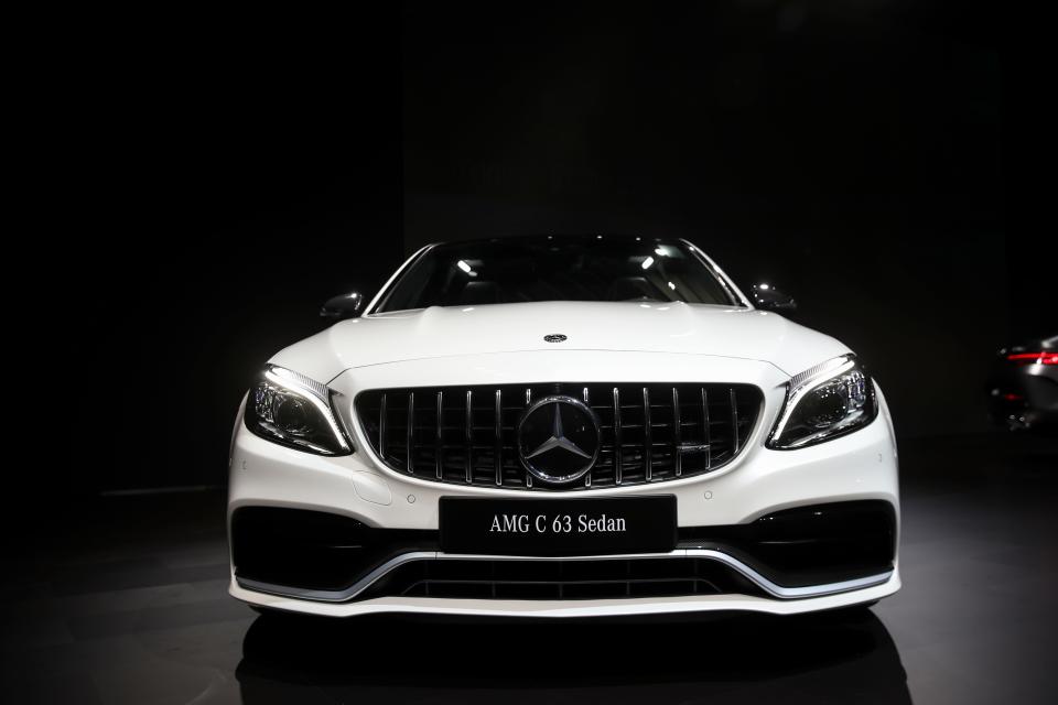 The 2019 Mercedes-Benz AMG C63 sedan at the New York International Auto Show at the Jacob K. Javits Convention Center in New York City on March 28, 2018.