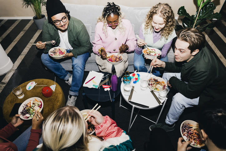 friends having dinner