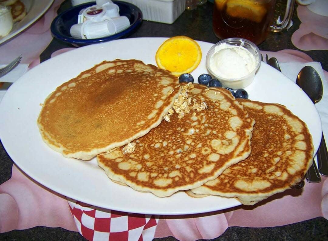 A platter of pancakes at Uncle Will’s pancake house in Beach Haven.