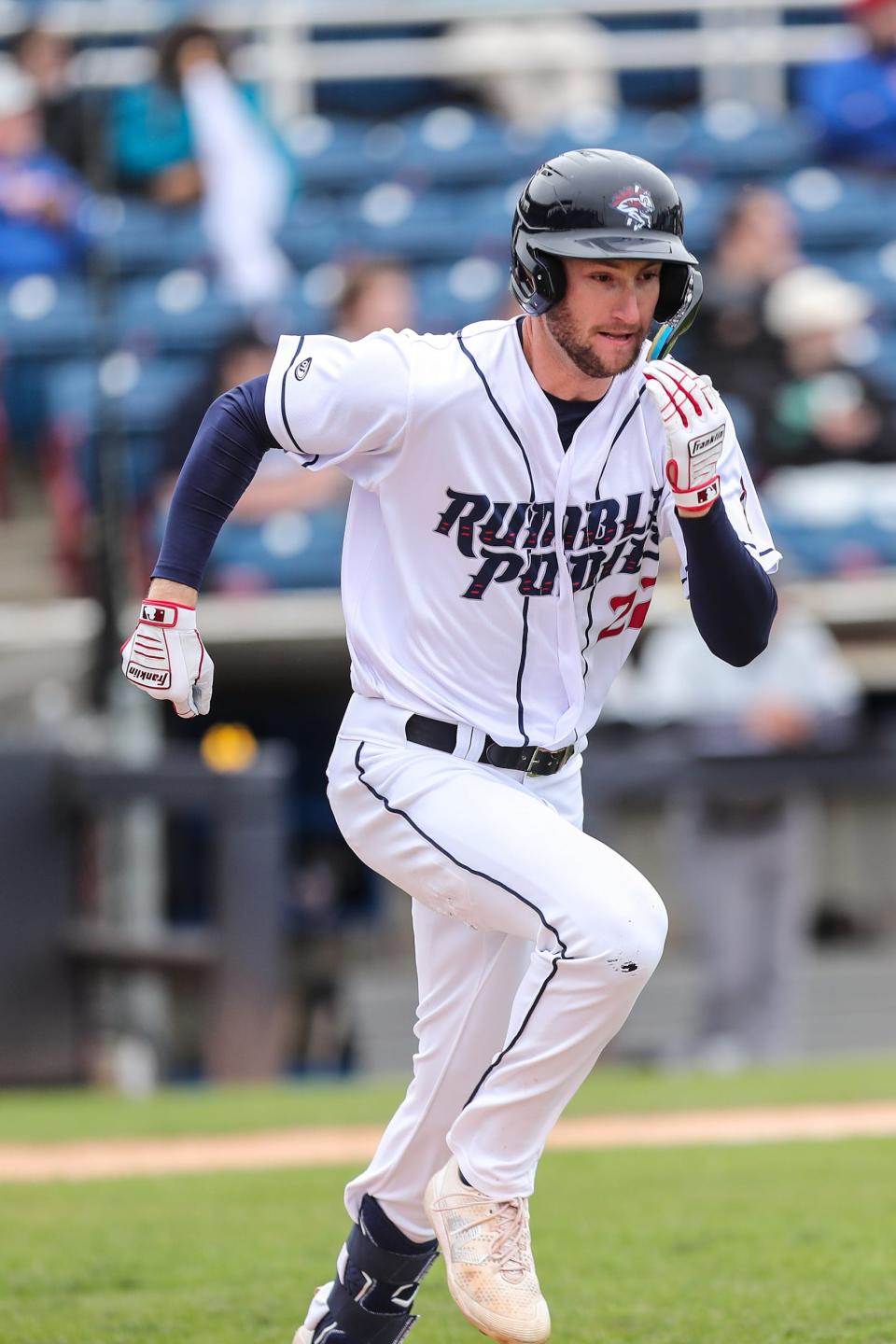 Justin Verlander pitched 4⅔ scoreless innings of two-hit, six-strikeout ball in a 6-1 win for the Binghamton Rumble Ponies over the Akron Rubber Ducks on Friday, April 28, 2023.