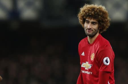 Football Soccer Britain - Everton v Manchester United - Premier League - Goodison Park - 4/12/16 Manchester United's Marouane Fellaini looks dejected after conceding a penalty Reuters / Andrew Yates Livepic