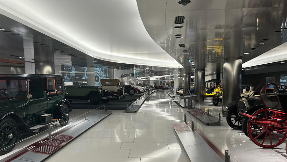 Cars on display at La Collection in Monaco.