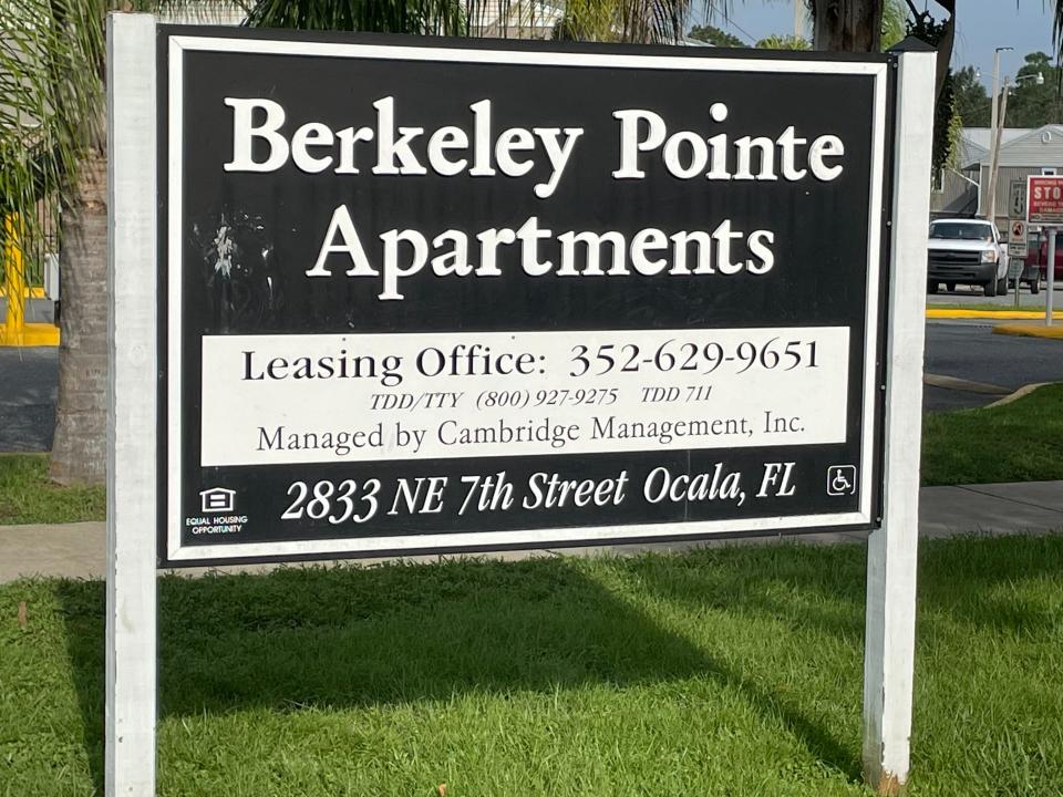 Entrance sign at Berkeley Pointe Apartments