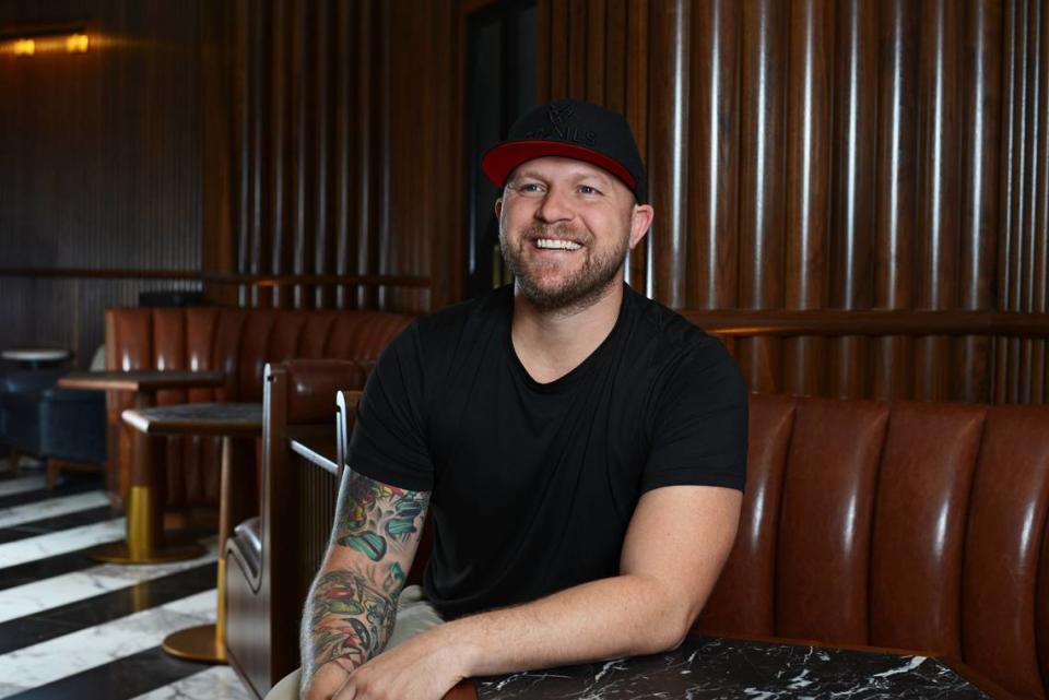 Jeremy Ford’s Miami Beach restaurant Stubborn Seed was awarded a Michelin star in 2022. “I don’t feel the pressure is ever going to leave us, whether we lose our star or not,” says Ford, here at his restaurant The Butcher’s Club at PGA National Resort in Palm Beach Gardens.