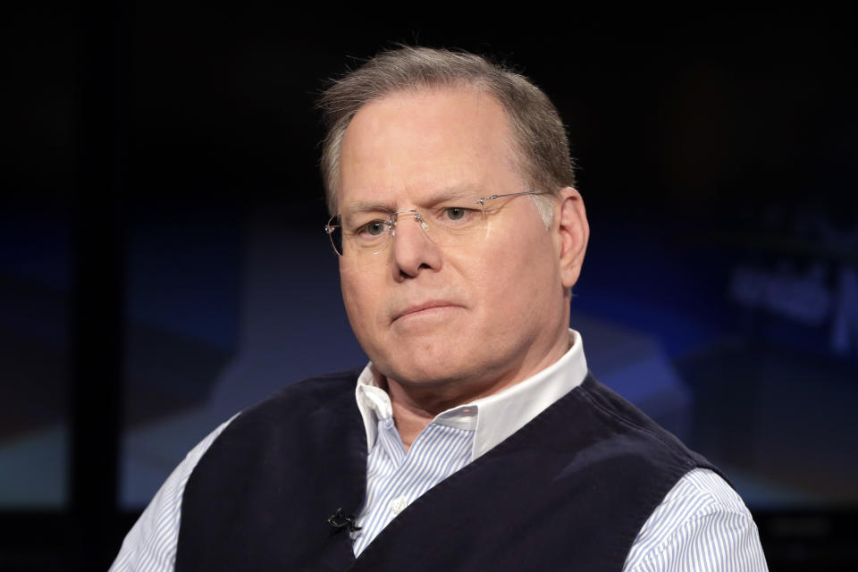 FILE - Discovery Communications CEO David Zaslav is interviewed on the Fox Business Network, in New York on March 13, 2018. At $246.6 million, Zaslav, now CEO of Warner Bros. Discovery, was the second highest-paid CEO for 2021, as calculated by The Associated Press and Equilar, an executive data firm. (AP Photo/Richard Drew, File)