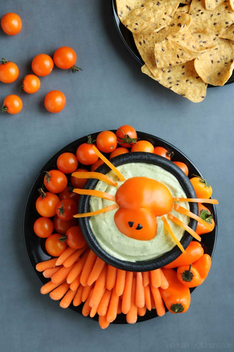 Spooky Spider Halloween Appetizer Dip