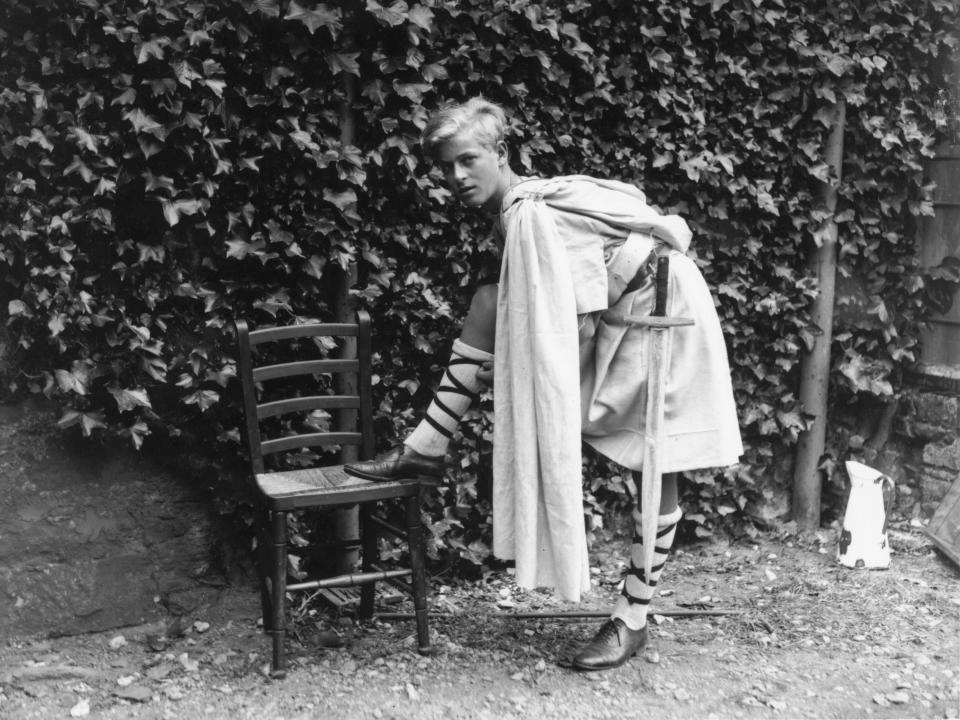 Prince Philip dressed for Gordonstoun School's production of "MacBeth" Moray, Scotland, July 1935.