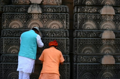 Some stone slabs earmarked for the construction of the temple have been set aside for years