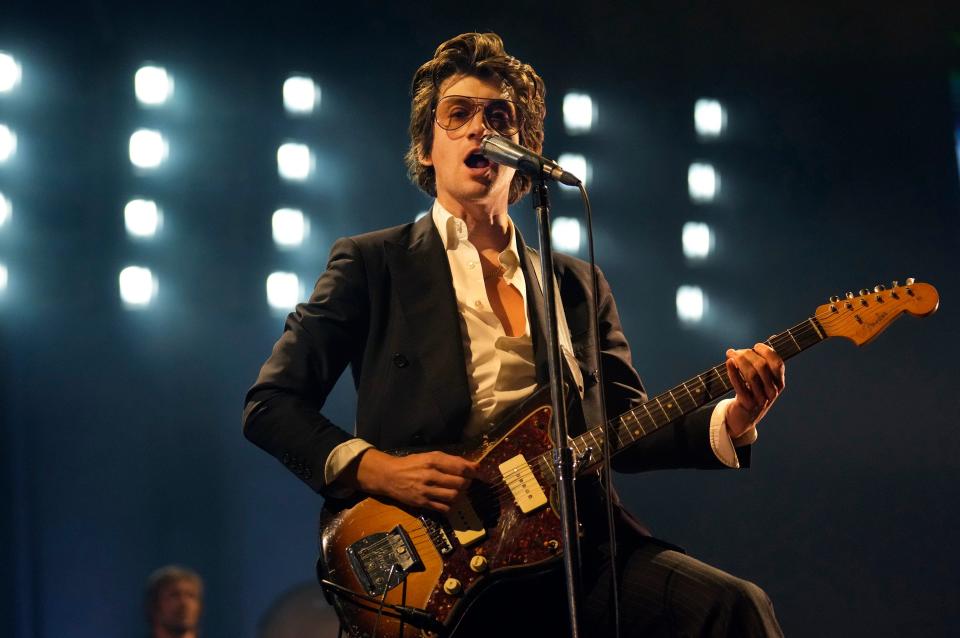 Alex Turner of Arctic Monkeys performs at the Kia Forum, Friday, Sept. 29, 2023, in Inglewood, Calif.