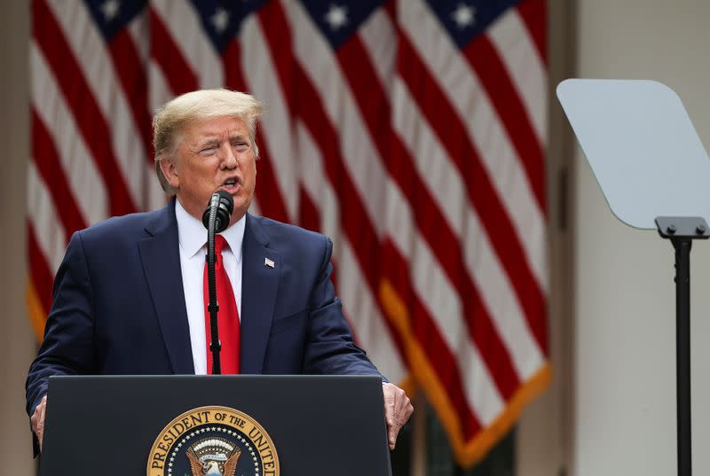 U.S. President Trump holds news conference on China at the White House in Washington