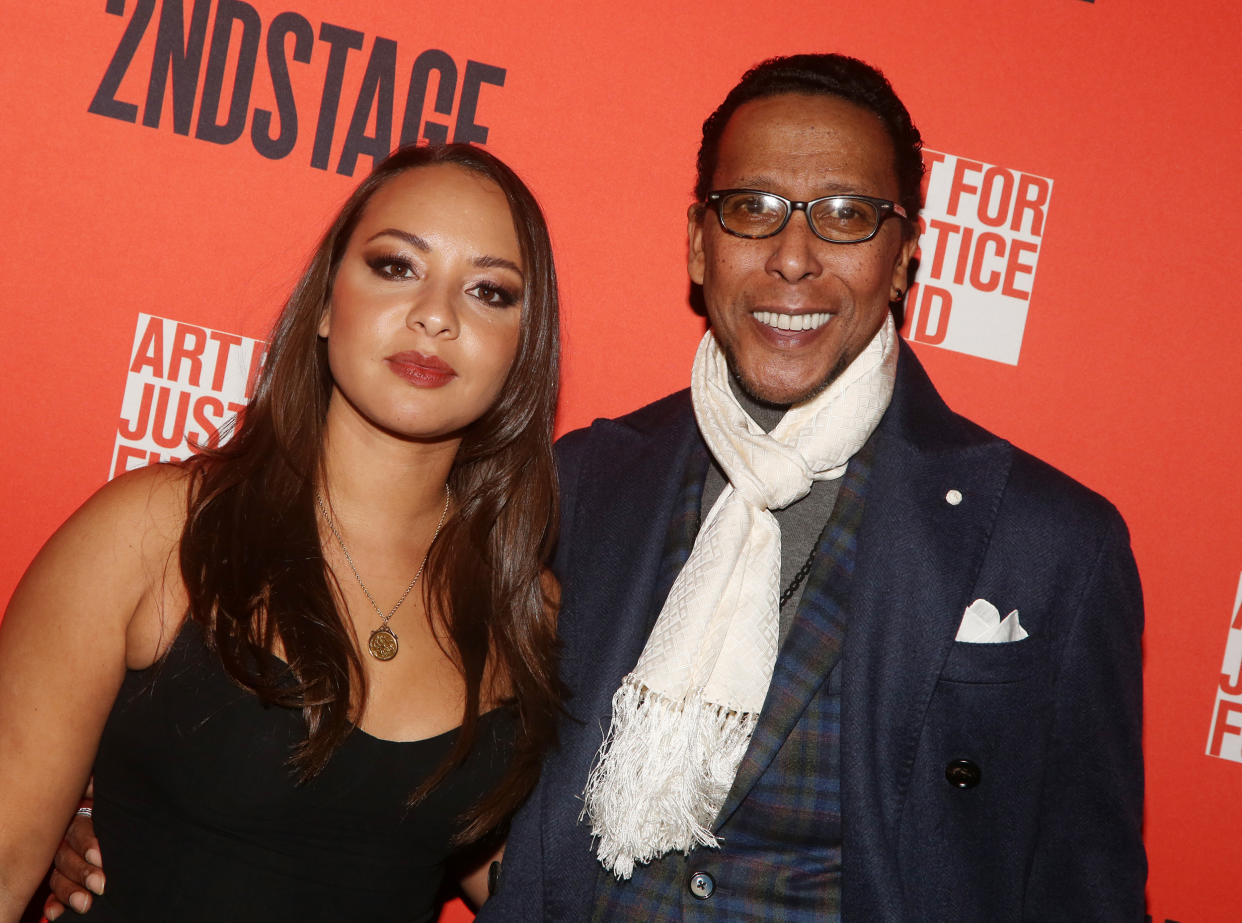 Jasmine Cephas Jones and father Ron Cephas Jones pose at the opening night after party for the new play 