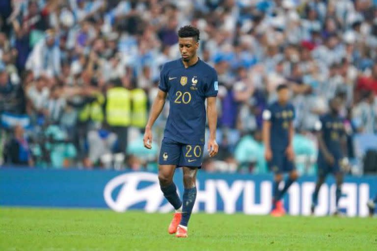 Kingsley Coman missed his team's second shot in the penalty shootout of the Qatar 2022 World Cup final between Argentina and France