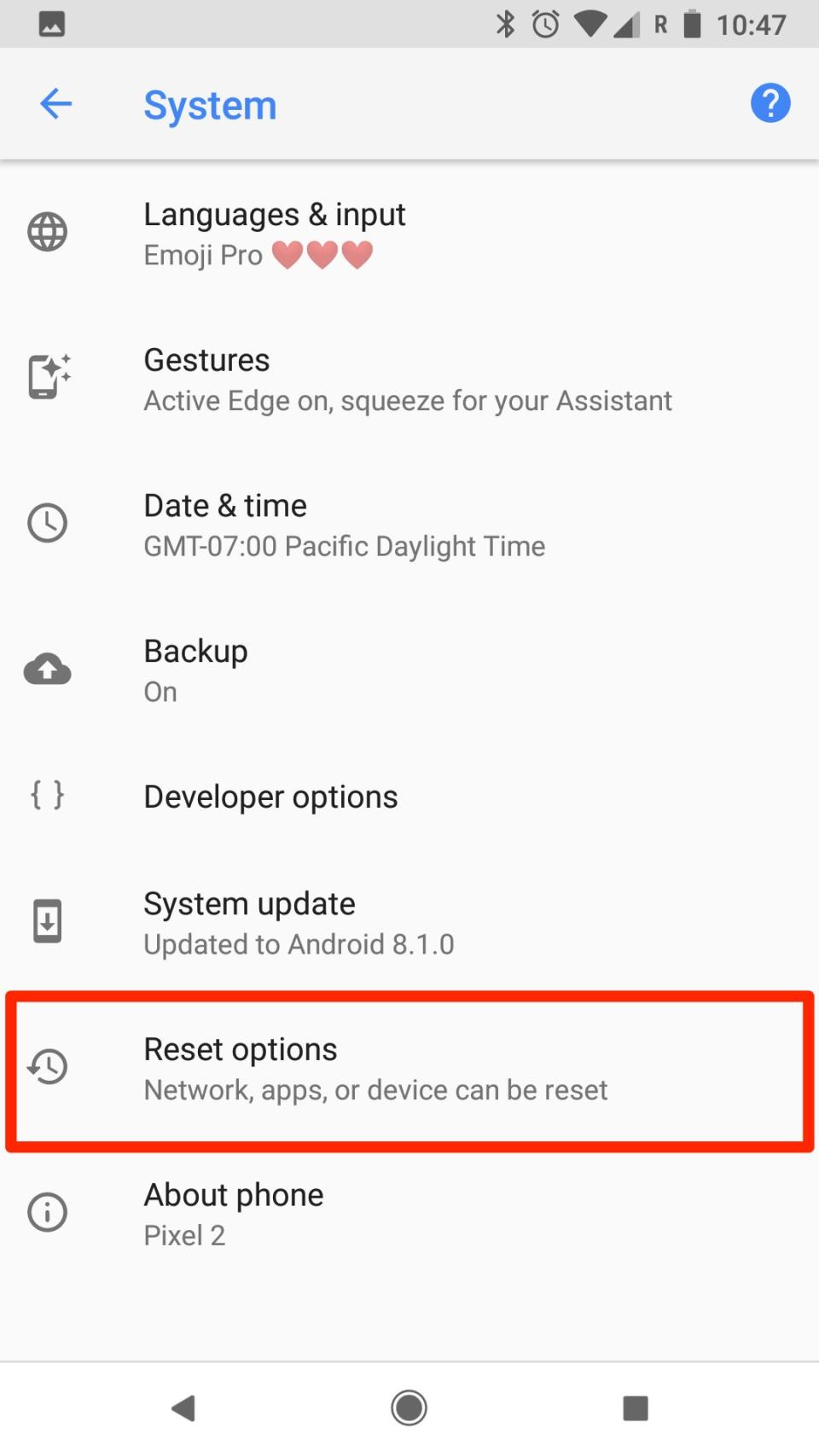 2 FACTORY RESET GOOGLE PIXEL