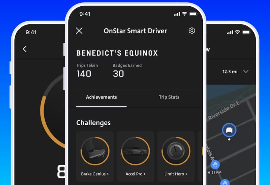 GM’s OnStar Smart Driver collects data about driver braking, accelerating and speeding. OnStar