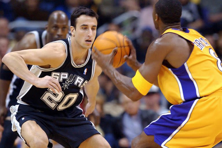 Manu en su debut con los Spurs, ante los Lakers