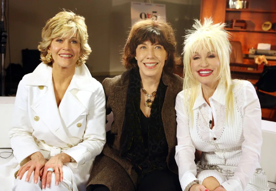 Jane Fonda, Lily Tomlin and Dolly Parton starred in the original movie 9 to 5 (Getty Images)